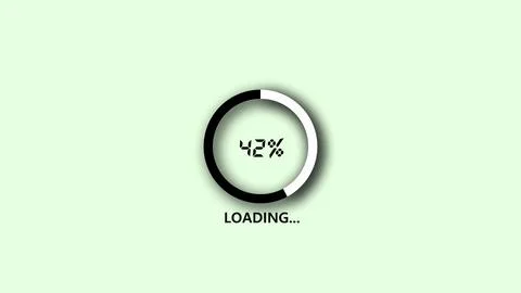 Animated loading bar counting icon on white background. Stockfoto's