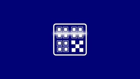 Animated loading bar progresses with square grid animation, simulating data.. Stock Footage 333978017