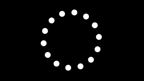 Animated loading bar white dots a circular shape on a black background. Stock Footage 260592325