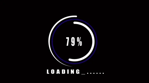 Animated loading circle 81 percent complete progress bar digital interface .. Stock Footage 321442893