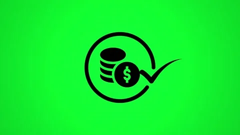 Animated loading circle with coins and dollar sign appears on green screen .. Stock Footage 346498166