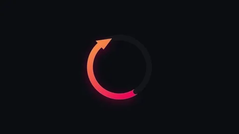Animated Loading Circle with a Glowing Gradient Arrow Indicating Reload or .. Stock Footage 347067424