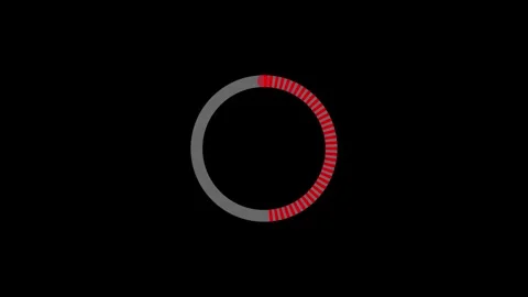 Animated loading circle icon on a black background. Stock-Footage 258084915