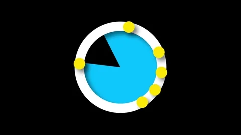 Animated loading circle with yellow dots filling the blue space, set agains.. Stock Footage 340537908