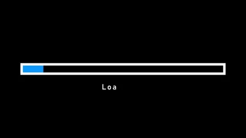 Animated loading progress bar with glowing digital effects visualizes system per Видео 334265813