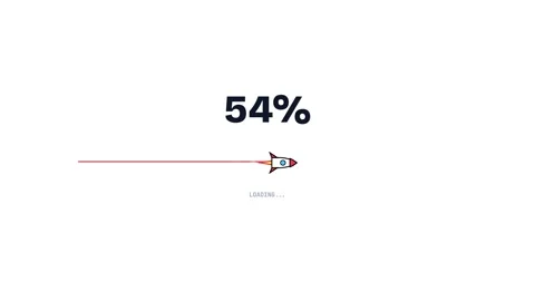Animated loading progress bar with a rocket icon	 Vidéo 348441801