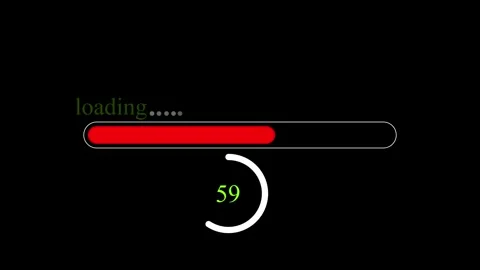 Animated loading screen 45 percent red progress bar technology user interfa.. Stock Footage 321455972