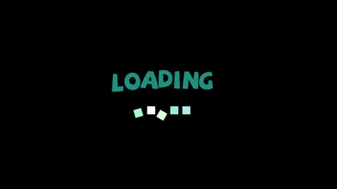 Animated Loading Screen Video Cartoon Style on Black Background Looping animatio Stock Footage 309980635