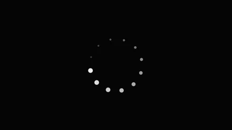 Animated loading spinner with glowing dots rotating in circular motion on b.. Video stock 341679300