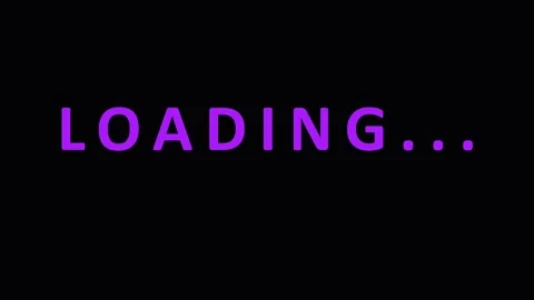 Animated Loading Text Sequence Against Black Background with Glitch Effects.. Video stock 343417082