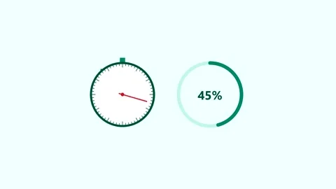 Animated loading timer and percentage progress bar stock video Видео 346712686