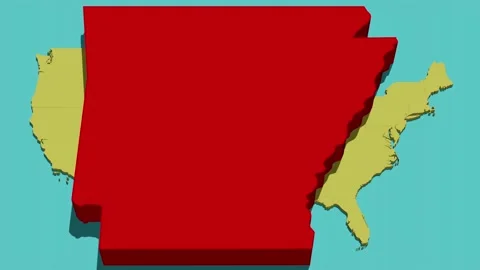 Animated Location Map of Arkansas (AR) Stock Footage 201493788