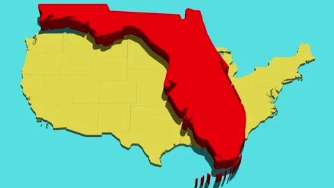 Animated Location Map of Florida (FL) Stock Footage 201493820