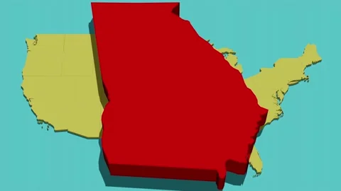 Animated Location Map of Georgia (GA) Stock Footage 201493821