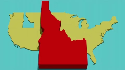 Animated Location Map of Idaho (ID) Stock Footage 201493830