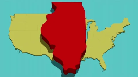 Animated Location Map of Illinois (IL) Stock Footage 201493837