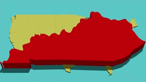 Animated Location Map of Kentucky (KY) Stock Footage 201493858