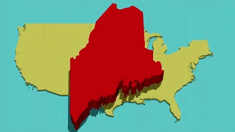 Animated Location Map of Maine (ME) Stock Footage 201493876