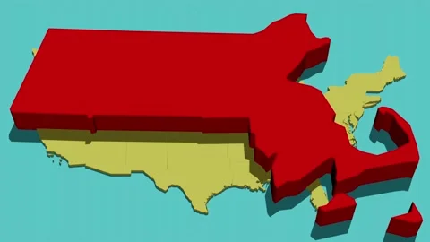 Animated Location Map of Massachusetts (MA) Stock Footage 201493864