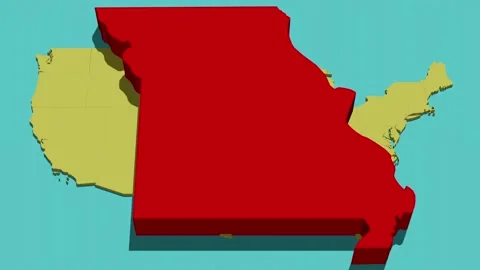 Animated Location Map of Missouri (MO) Stock Footage 201493893