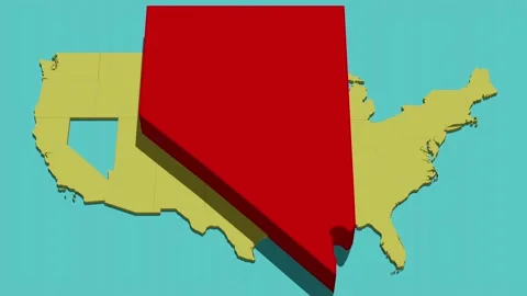 Animated Location Map of Nevada (NV) Stock Footage 201493931