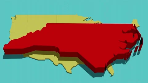 Animated Location Map of North Carolina (NC) Stock Footage 201493911