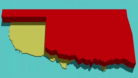 Animated Location Map of Oklahoma (OK) Stock Footage 201493933