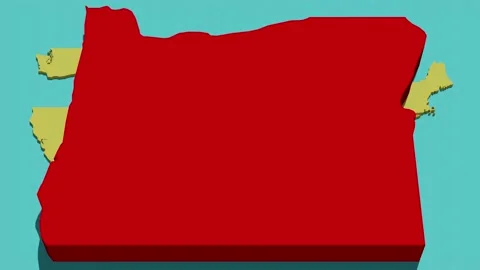 Animated Location Map of Oregon (OR) Stock Footage 201493954