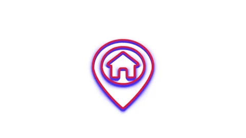 Animated location map pin icon with house symbol appearing on white backgro.. Stock Footage 341229038