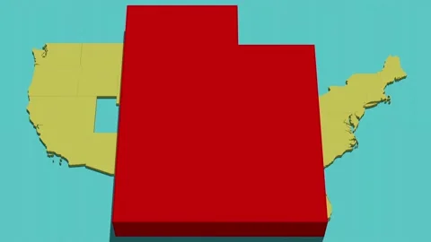 Animated Location Map of Utah (UT) Stock Footage 201493997