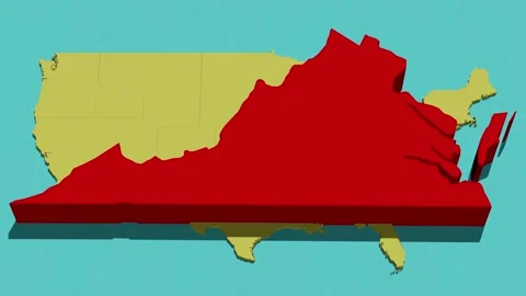 Animated Location Map of Virginia (VA) Stock Footage 201493999