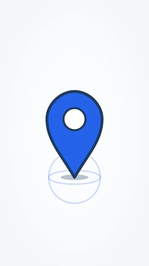 Animated location pin icon dropping, vertical 9:16 seamless loop HD motion Stock Footage 345160916