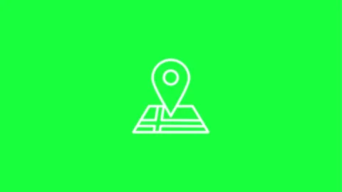 Animated location pin icon on green screen for video projects Stock Footage 331508944