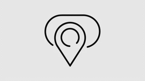 Animated Location Pin Map Marker GPS Navigation Outline Line Drawing Icon Loop 库存影片 337254329