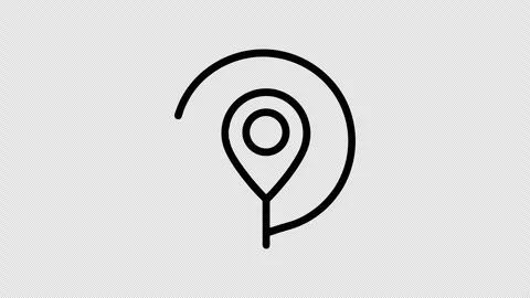 Animated Location Pin Map Marker GPS Navigation Radius Line Drawing Icon Loop Vídeos de archivo 337254562