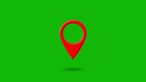 Animated Location Pin Marker on Map with GPS Movement Stock Footage 306103984