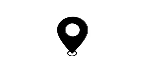 Animated location pin on transparent background. GPS location pointer animated Stock Footage 327020791