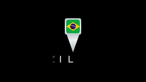 Animated location pointer with the Brazil flag Stockbeeldmateriaal 325479440