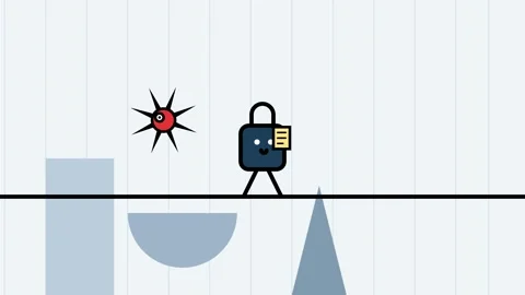 Animated Lock Defending Against A Computer Virus And Entering Secure Vault Stock Footage 340746114