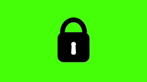 Animated Lock Glitch Icon on Green Screen Background Stock Footage 310870664