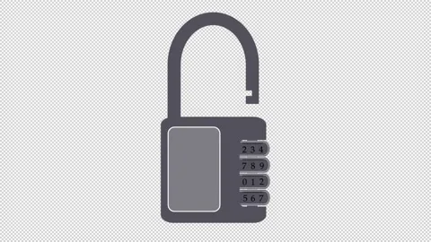 Animated lock with numbers on a blank background. Stock Footage 146858773