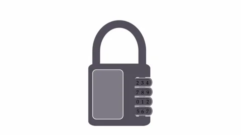 Animated lock with numbers on a white background. Stock Footage 146858774
