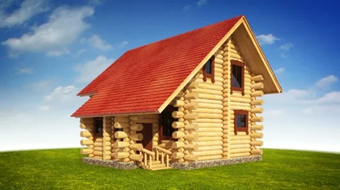 Animated log house 動画素材 9026444