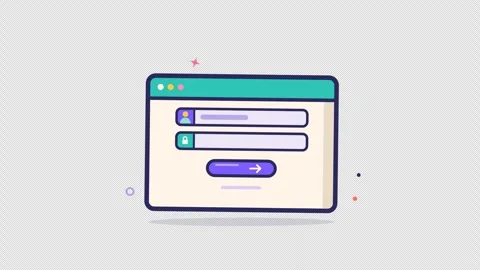 Animated Login Form with Error and Warning Notifications Stock Footage 348105302