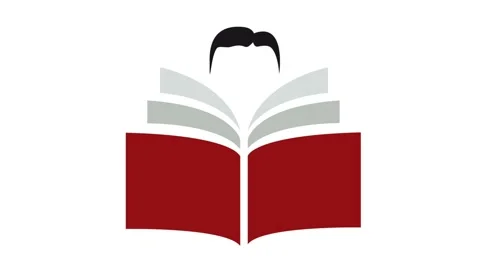 Animated logo of a book reader or student Stock Footage 170044865