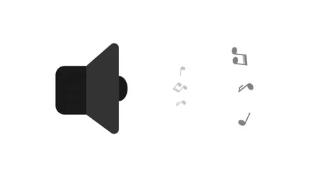 Animated logo of the speaker and sounding music Stock Footage 142394526