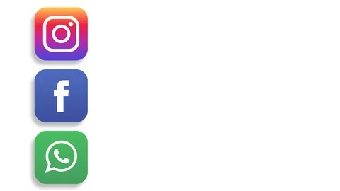 Animated logos social networks with empty space for text Stock Footage 100661591