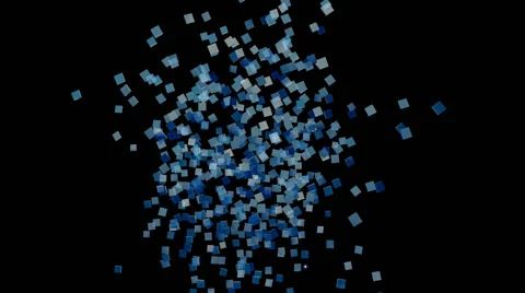 Animated loop able moving blue silver white rectangular box particles Stock Footage 60383501