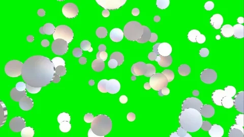 Animated loop able moving silver white circular particles on green screen Stock Footage 77911613