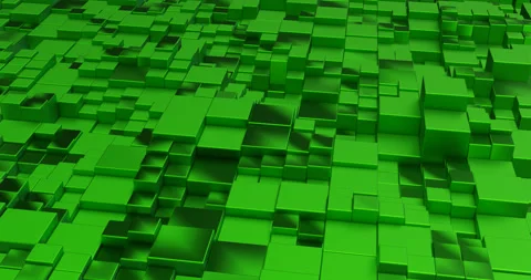 Animated loop from green cubes. Rear video background. 3D. Stock Footage 253821960